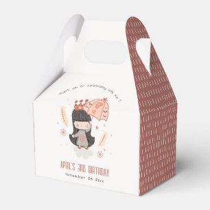 Cute Elegant Rust Boho Princess on Clouds Birthday Favour Box