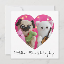 Cute Elegant Simple Minimalist Heart Photo Card