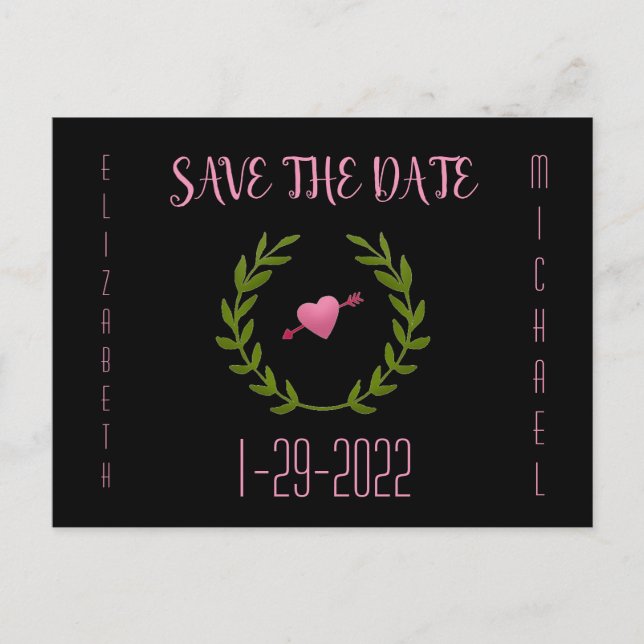 Cute Elegant Simple Save The Date Postcard (Front)