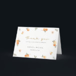 Cute Elegant Soft Orange Green Floral Boho Wedding Thank You Card<br><div class="desc">If you need any further customisation please feel free to message me on yellowfebstudio@gmail.com.</div>