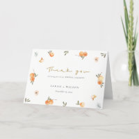 Cute Elegant Soft Orange Green Floral Boho Wedding