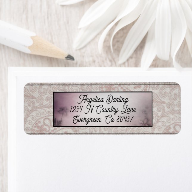 Cute Elegant Soft Pink Return Address Return Address Label (Insitu)