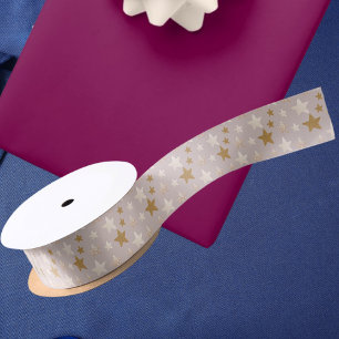 Cute Elegant Stars Christmas Dusty Pink Ribbon Satin Ribbon