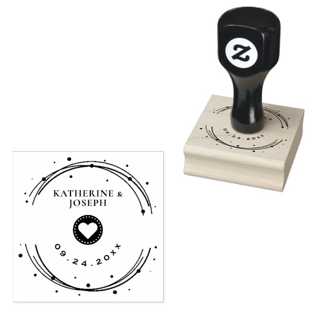 CUTE & ELEGANT WEDDING RETURN ADDRESS RUBBER STAMP (Stamped)