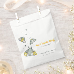 Cute Elegant Yellow Grey Little Bug Baby Shower Favour Bag