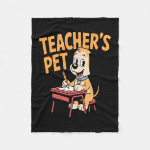 Cute Elementary School Student Dog Funny Teachers Fleece Blanket