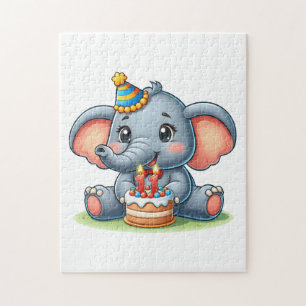 Cute Elephant 11th Birthday Jigsaw Puzzle
