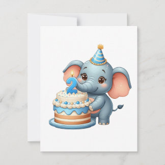 Cute Elephant 2nd Birthday