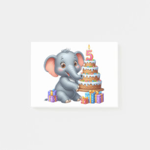 Cute Elephant 5th Birthday Post-it Notes