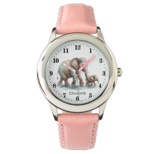 Cute elephant add name girls watch