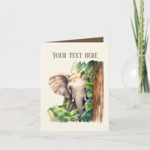 Cute elephant add text any purpose card