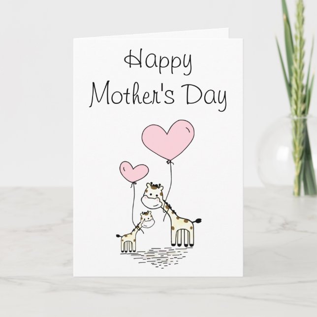 Cute Elephant and Baby Mother's Day Card (Front)