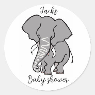 Cute ELEPHANT - Animal - baby shower - Personalise Classic Round Sticker