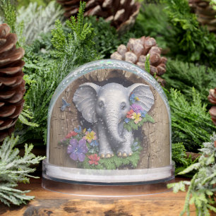 Cute Elephant Animal  Snowglobe