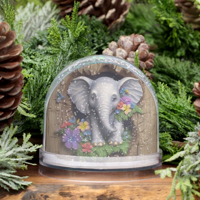 Cute Elephant Animal  Snowglobe (Winter)