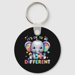 Cute Elephant Autism Awareness Its Ok To Be Differ Key Ring