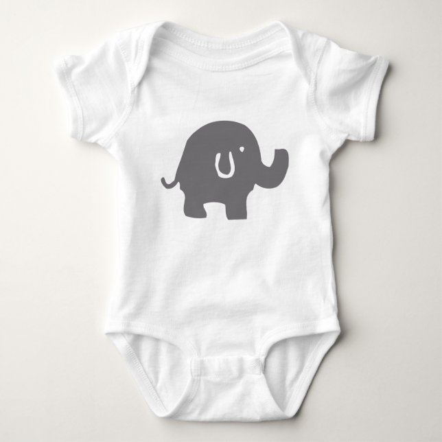 Cute Elephant Baby Bodysuit (Front)