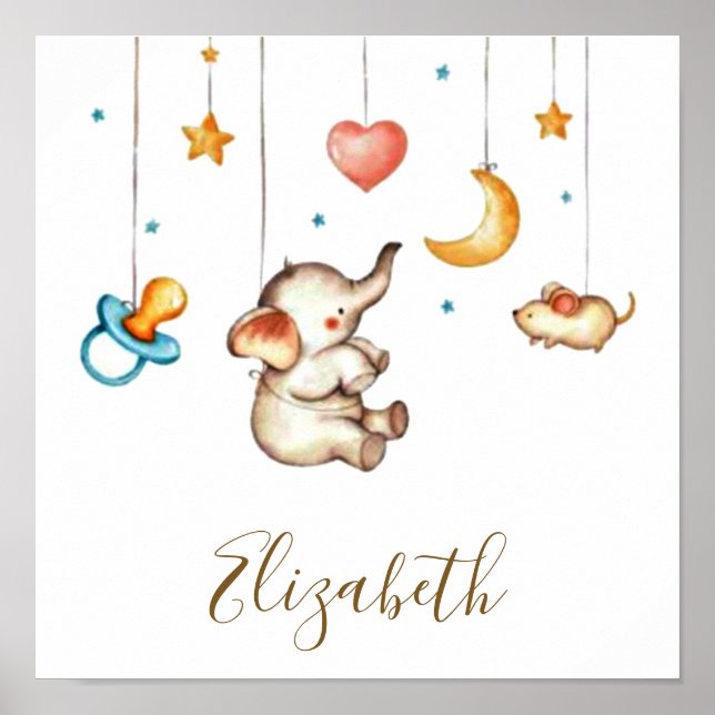 Cute Elephant baby Poster (Front)