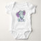 Cute elephant baby pruple bodysuit rustic