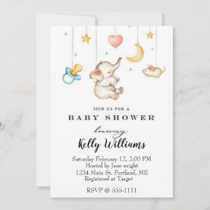 Cute Elephant baby shower Invitation
