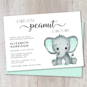 Cute Elephant Baby Shower Invitation