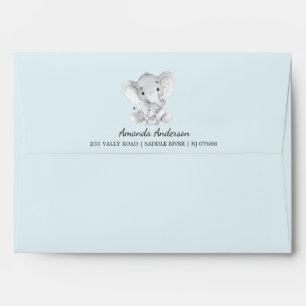 Cute Elephant Baby Shower Invitation Envelope