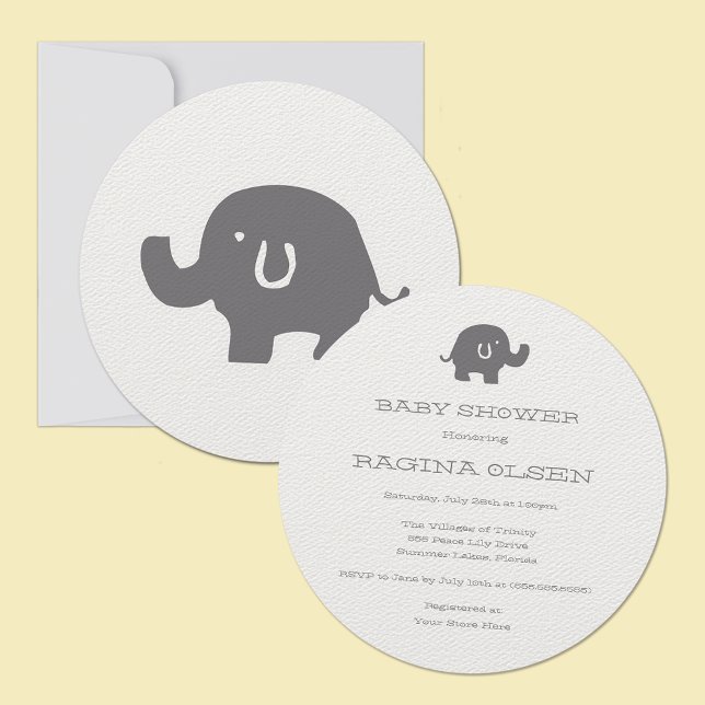 Cute Elephant Baby Shower Invitations (Creator Uploaded)