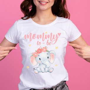 Cute elephant baby shower mummy to be Mother T-Shirt