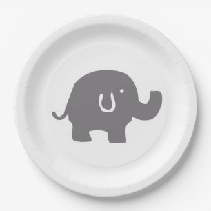 Cute Elephant Baby Shower Paper Plates