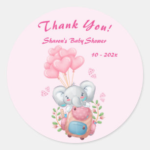 Cute Elephant Baby Shower Thank You Sticker