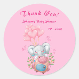 Cute Elephant Baby Shower Thank You Sticker