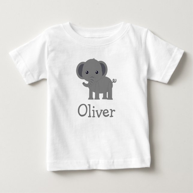 Cute Elephant Baby T-Shirt (Front)