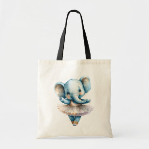 Cute elephant ballerina dancing ballet tote bag