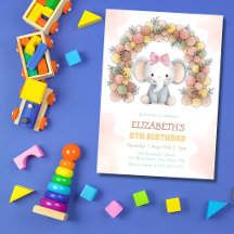 Cute Elephant Balloon Arch Birthday Party