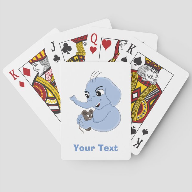 Cute elephant bcartoon playing cards (Back)