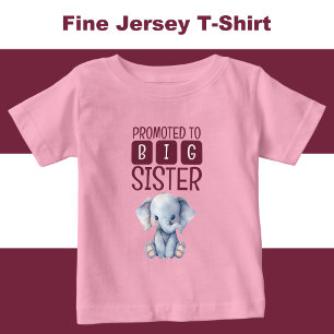 Cute elephant big sister pink baby T-Shirt