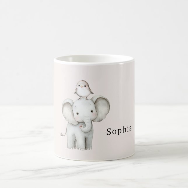 Cute Elephant Bird   Coffee Mug (Center)