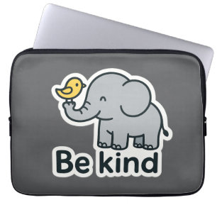 Cute elephant & bird sticker  laptop sleeve