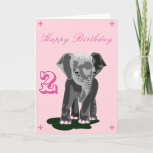 Cute Elephant Birthday Card - Customisable
