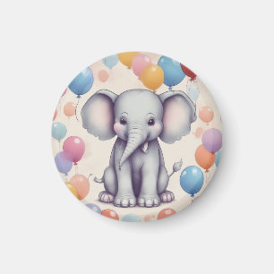 Cute Elephant Birthday Magnet