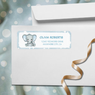 Cute Elephant blue Return Adress Address Label