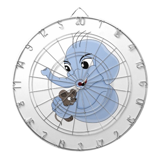 Cute elephant boy cartoon dart board (Front)