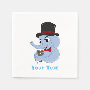 Cute elephant boy cartoon napkins