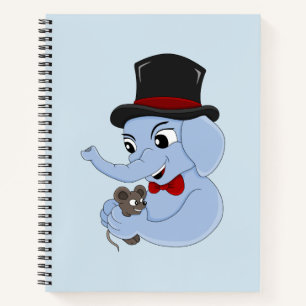 Cute elephant boy cartoon notebook