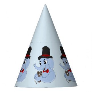 Cute elephant boy cartoon party hat
