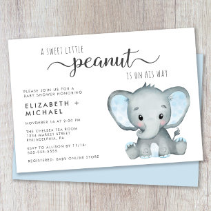 Cute Elephant Boy Couples Baby Shower Invitation