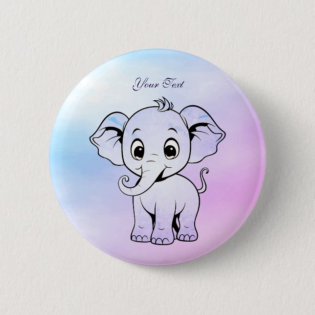 Cute Elephant Button (Front)