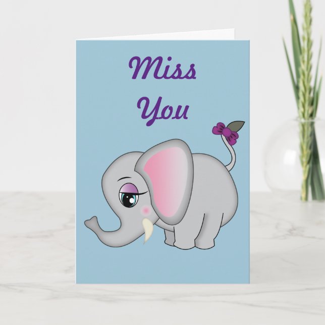 Cute Elephant Card (Front)