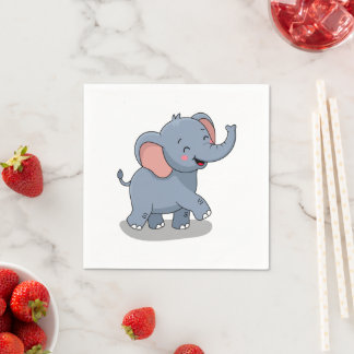 Cute Elephant Carrying Gift Napkin