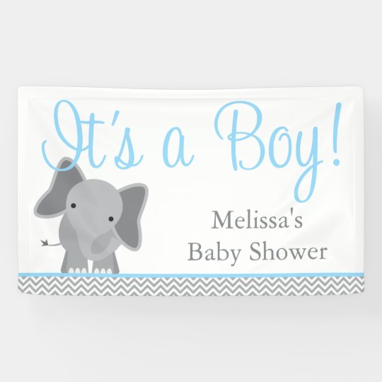 elephant blue baby shower